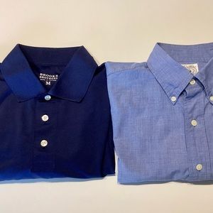 Brooks Brothers Shirt Lot of 2 Polo and Long Sleeved Button Down Shirt Size M🌼